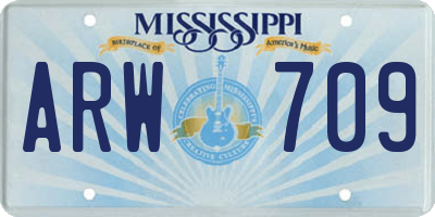 MS license plate ARW709