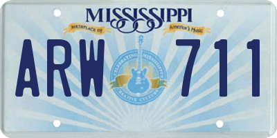 MS license plate ARW711