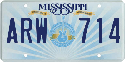 MS license plate ARW714