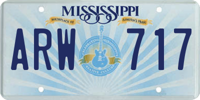 MS license plate ARW717