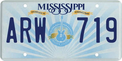 MS license plate ARW719