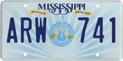 MS license plate ARW741