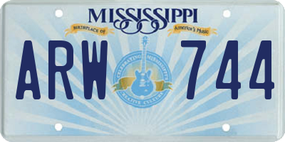 MS license plate ARW744