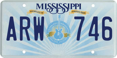 MS license plate ARW746