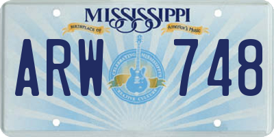 MS license plate ARW748