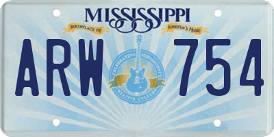 MS license plate ARW754