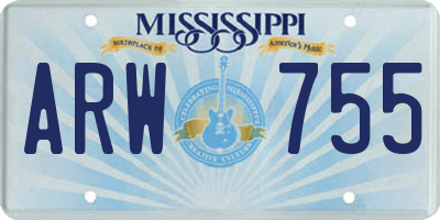 MS license plate ARW755