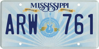 MS license plate ARW761