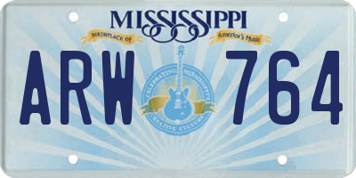 MS license plate ARW764