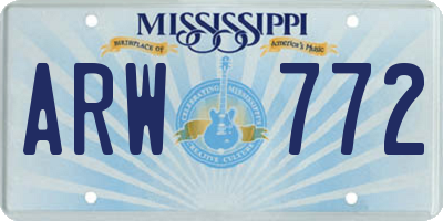 MS license plate ARW772