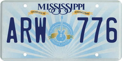 MS license plate ARW776