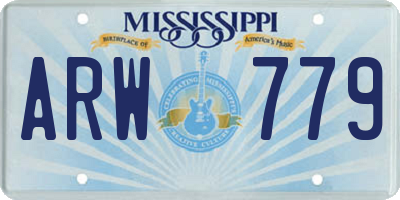 MS license plate ARW779
