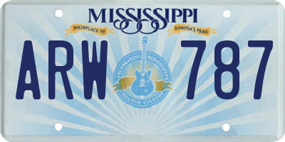 MS license plate ARW787