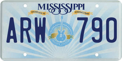 MS license plate ARW790