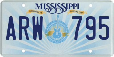 MS license plate ARW795