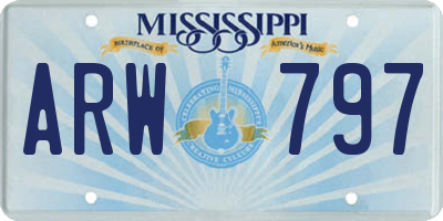 MS license plate ARW797