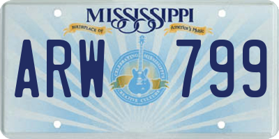 MS license plate ARW799