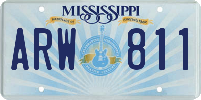 MS license plate ARW811