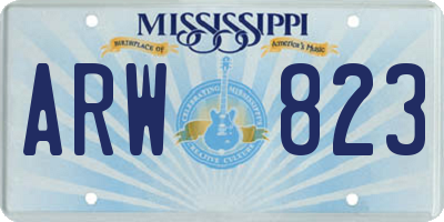 MS license plate ARW823