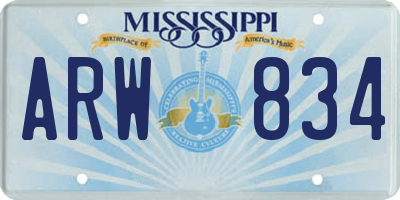 MS license plate ARW834