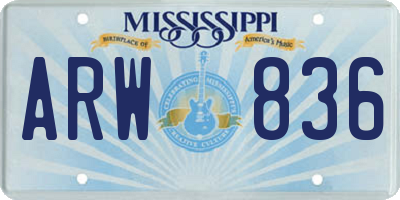 MS license plate ARW836