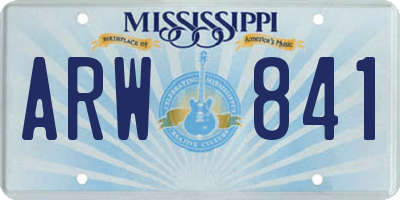 MS license plate ARW841