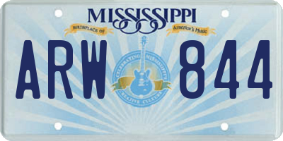 MS license plate ARW844