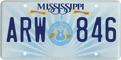 MS license plate ARW846