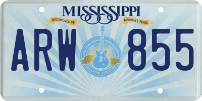 MS license plate ARW855