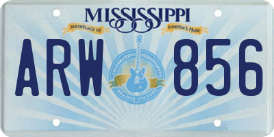 MS license plate ARW856