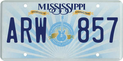 MS license plate ARW857