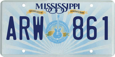 MS license plate ARW861
