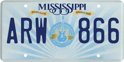 MS license plate ARW866