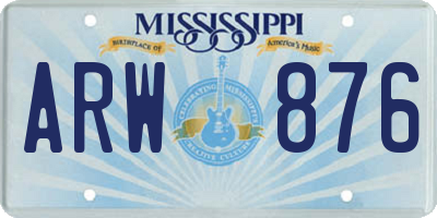 MS license plate ARW876