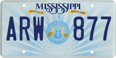 MS license plate ARW877