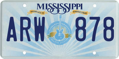 MS license plate ARW878