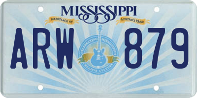 MS license plate ARW879