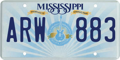 MS license plate ARW883