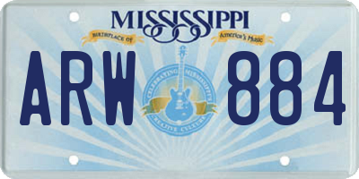 MS license plate ARW884