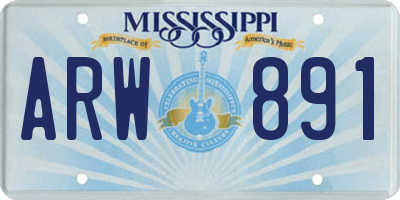MS license plate ARW891