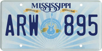MS license plate ARW895