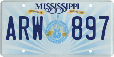 MS license plate ARW897