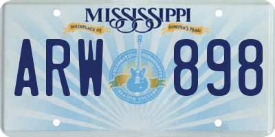 MS license plate ARW898