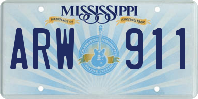 MS license plate ARW911