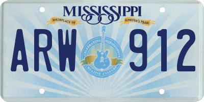 MS license plate ARW912