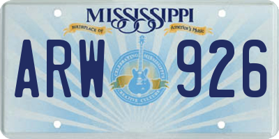 MS license plate ARW926