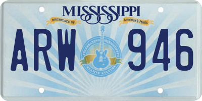 MS license plate ARW946