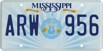 MS license plate ARW956
