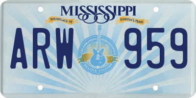 MS license plate ARW959
