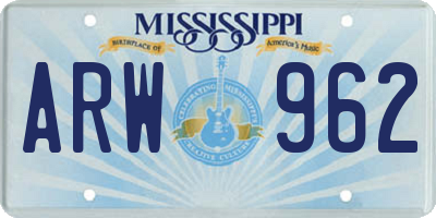 MS license plate ARW962